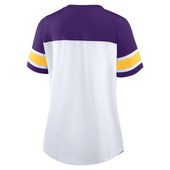 Women's Athena Rhinestone Lace-Up V-Neck T-Shirt - Minnesota Vikings