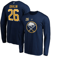 NHL Navy Rasmus Dahlin Buffalo Sabres Fanatics Authentic Stack Name & Number T-Shirt