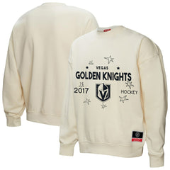NHL Cream Vegas Golden Knights Mitchell & Ness Women's Logo 3.0 Pullover Sweatshirt
