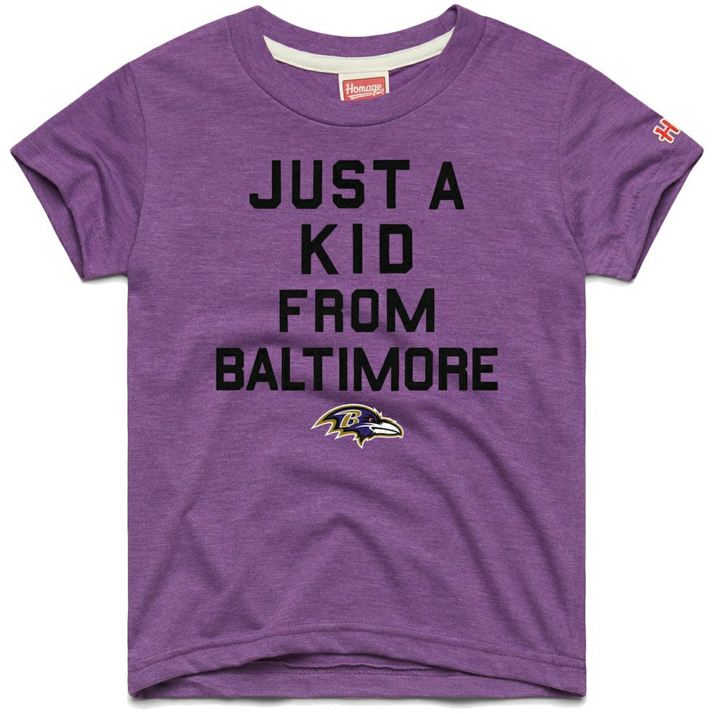 Homage Youth Just a Kid Tri-Blend T-Shirt - Baltimore Ravens