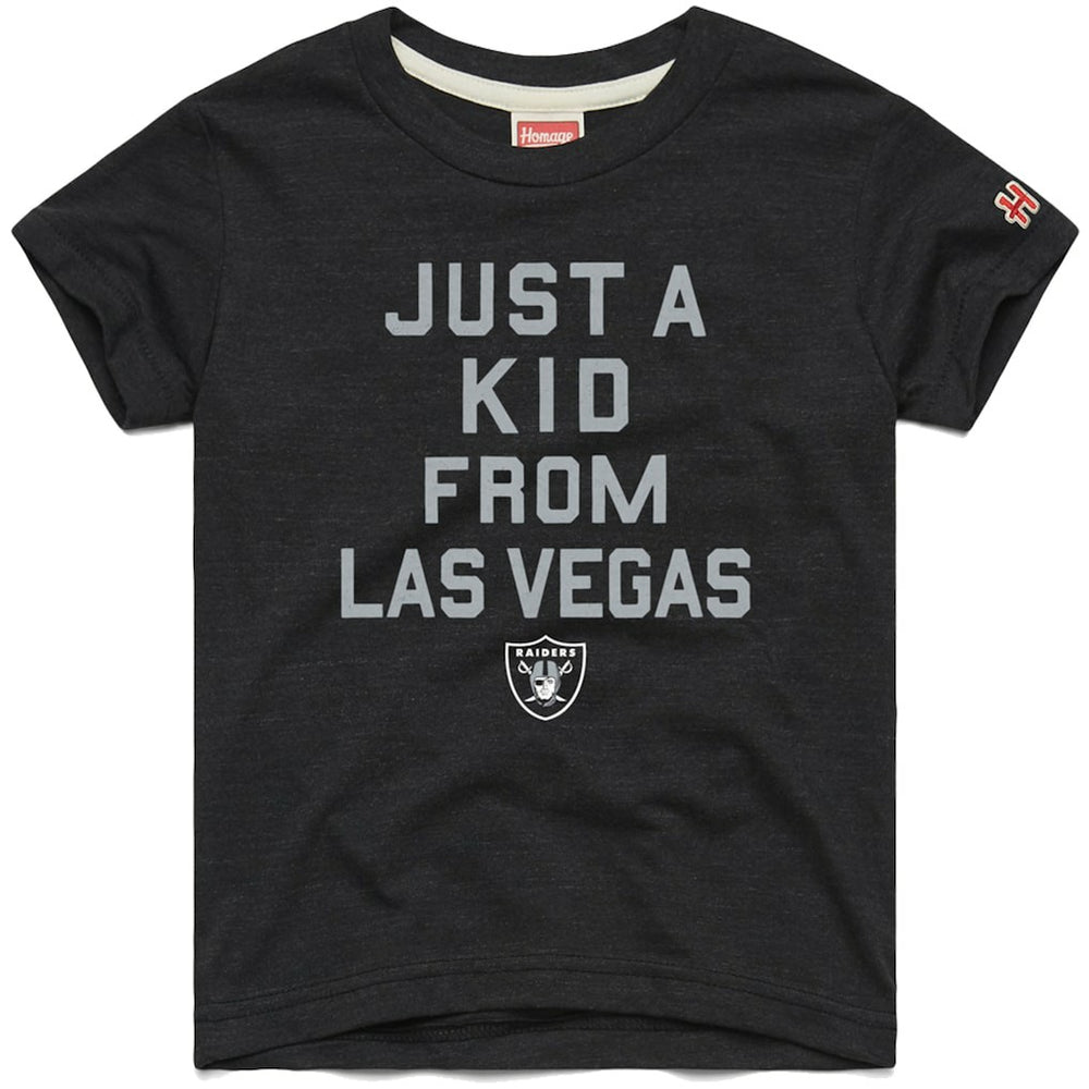 Homage Youth Just a Kid Tri-Blend T-Shirt - Las Vegas Raiders