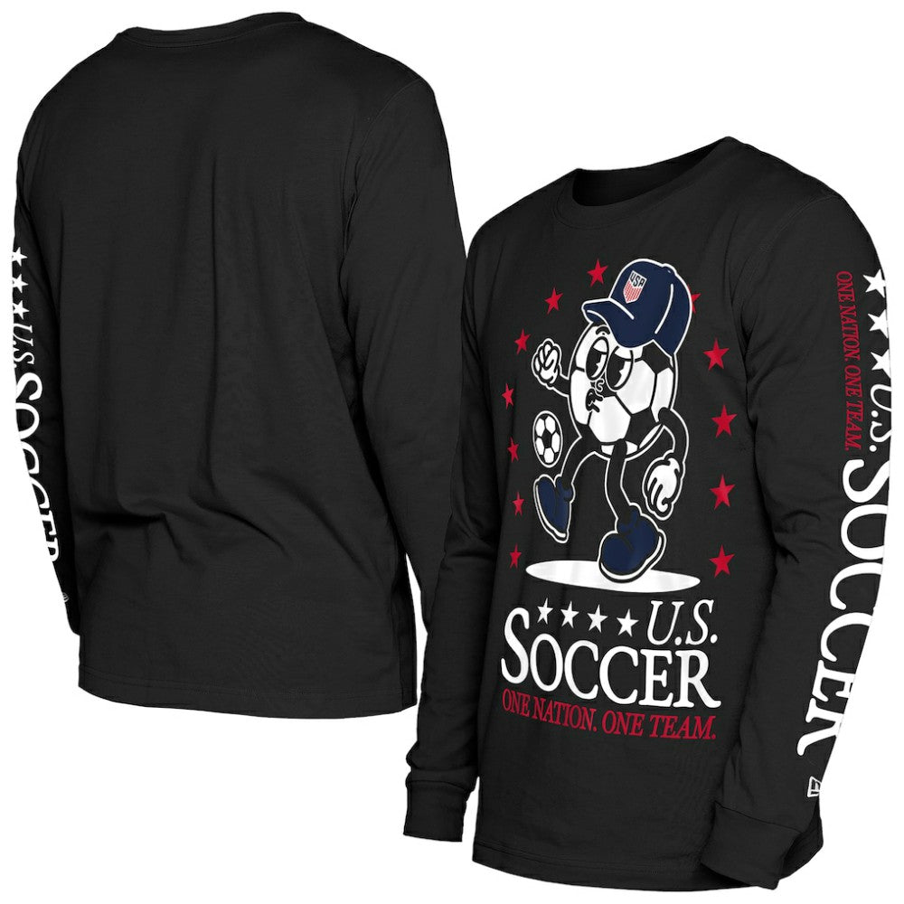 USMNT New Era Old School Sport Long Sleeve T-Shirt - New Era Black