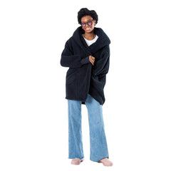NBA The Best Lounger in the World By Jill Martin Utah Jazz Unisex Black Oversized Open-Front Hoodie Sweater shop