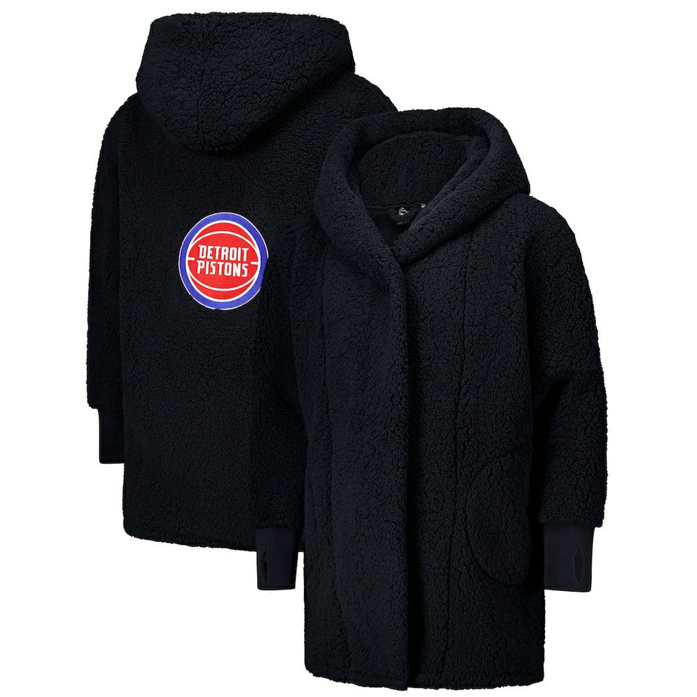 NBA The Best Lounger in the World By Jill Martin Detroit Pistons Unisex Black Oversized Open-Front Hoodie Sweater cheap
