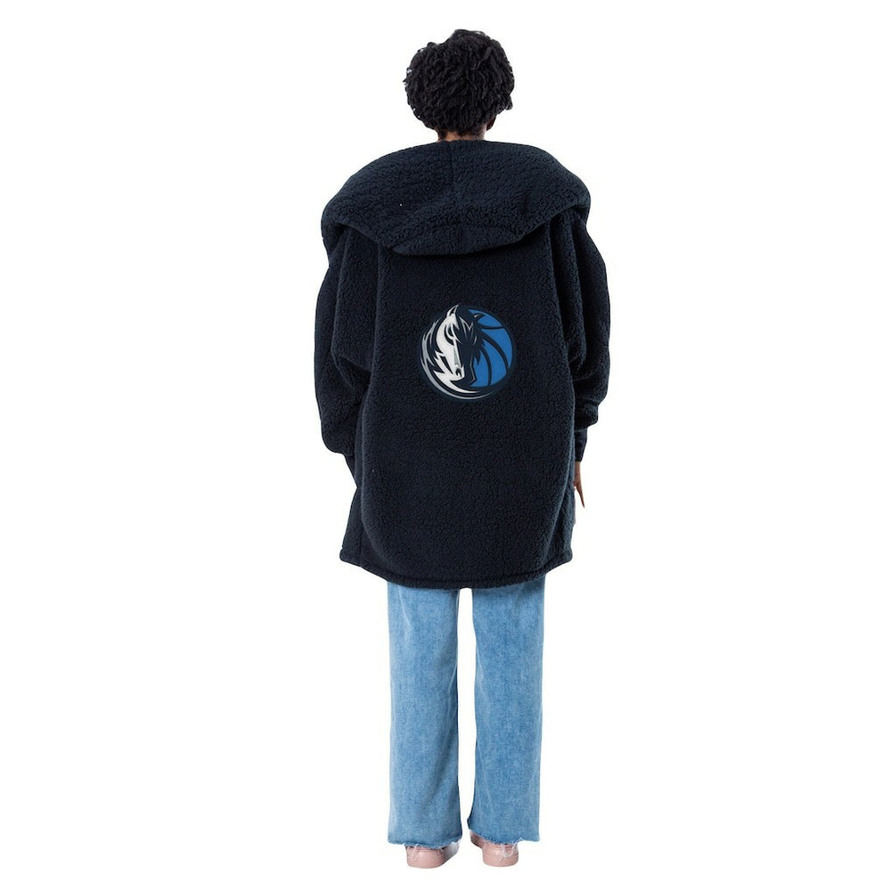 NBA The Best Lounger in the World By Jill Martin Dallas Mavericks Unisex Black Oversized Open-Front Hoodie Sweater outlet
