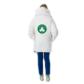 NBA The Best Lounger in the World By Jill Martin Boston Celtics Unisex Cream Oversized Open-Front Hoodie Sweater on sale