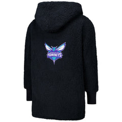 NBA The Best Lounger in the World By Jill Martin Charlotte Hornets Unisex Black Oversized Open-Front Hoodie Sweater cheap