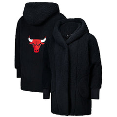 NBA The Best Lounger in the World By Jill Martin Chicago Bulls Unisex Black Oversized Open-Front Hoodie Sweater cheap