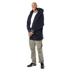 NBA The Best Lounger in the World By Jill Martin Chicago Bulls Unisex Black Oversized Open-Front Hoodie Sweater cheap