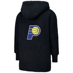 NBA The Best Lounger in the World By Jill Martin Indiana Pacers Unisex Black Oversized Open-Front Hoodie Sweater discount