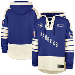 NHL Blue New York Rangers '47 Blue Line Heritage Lacer Pullover Hoodie
