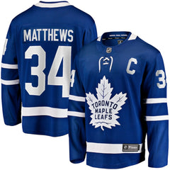NHL Blue Auston Matthews Toronto Maple Leafs Fanatics Captain Patch Home Breakaway Player Jersey