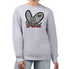 NHL Heather Gray Minnesota Wild G-III 4Her by Carl Banks Women's Animal Print Heart Fleece Pullover Sweatshirt