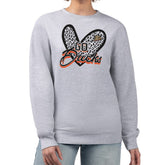 NHL Heather Gray Anaheim Ducks G-III 4Her by Carl Banks Women's Animal Print Heart Fleece Pullover Sweatshirt