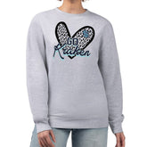 NHL Heather Gray Seattle Kraken G-III 4Her by Carl Banks Women's Animal Print Heart Fleece Pullover Sweatshirt