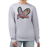 NHL Heather Gray Chicago Blackhawks G-III 4Her by Carl Banks Women's Animal Print Heart Fleece Pullover Sweatshirt