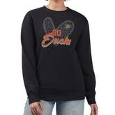 NHL Black Anaheim Ducks G-III 4Her by Carl Banks Women's Animal Print Heart Fleece Pullover Sweatshirt