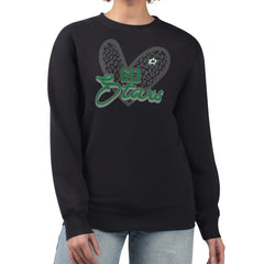NHL Black Dallas Stars G-III 4Her by Carl Banks Women's Animal Print Heart Fleece Pullover Sweatshirt