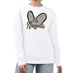 NHL White Nashville Predators G-III 4Her by Carl Banks Women's Animal Print Heart Fleece Pullover Sweatshirt