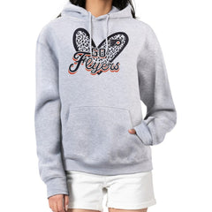 NHL Heather Gray Philadelphia Flyers G-III 4Her by Carl Banks Women's Animal Print Heart Fleece Pullover Hoodie