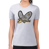 NHL Heather Gray Boston Bruins G-III 4Her by Carl Banks Women's Super-Slim Fit Lightweight Animal Print Heart T-Shirt