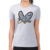 NHL Heather Gray Buffalo Sabres G-III 4Her by Carl Banks Women's Super-Slim Fit Lightweight Animal Print Heart T-Shirt