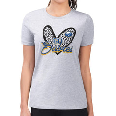 NHL Heather Gray Buffalo Sabres G-III 4Her by Carl Banks Women's Super-Slim Fit Lightweight Animal Print Heart T-Shirt
