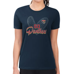NHL Navy Florida Panthers G-III 4Her by Carl Banks Women's Super-Slim Fit Lightweight Animal Print Heart T-Shirt