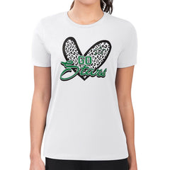 NHL White Dallas Stars G-III 4Her by Carl Banks Women's Super-Slim Fit Lightweight Animal Print Heart T-Shirt