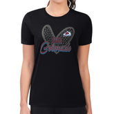 NHL Black Colorado Avalanche G-III 4Her by Carl Banks Women's Super-Slim Fit Lightweight Animal Print Heart T-Shirt