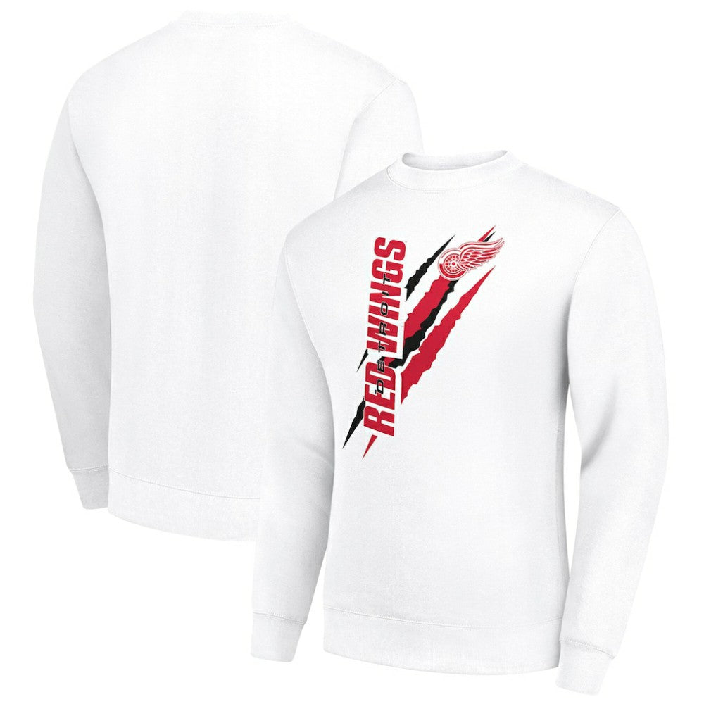 NHL White Detroit Red Wings Starter Color Scratch Pullover Sweatshirt