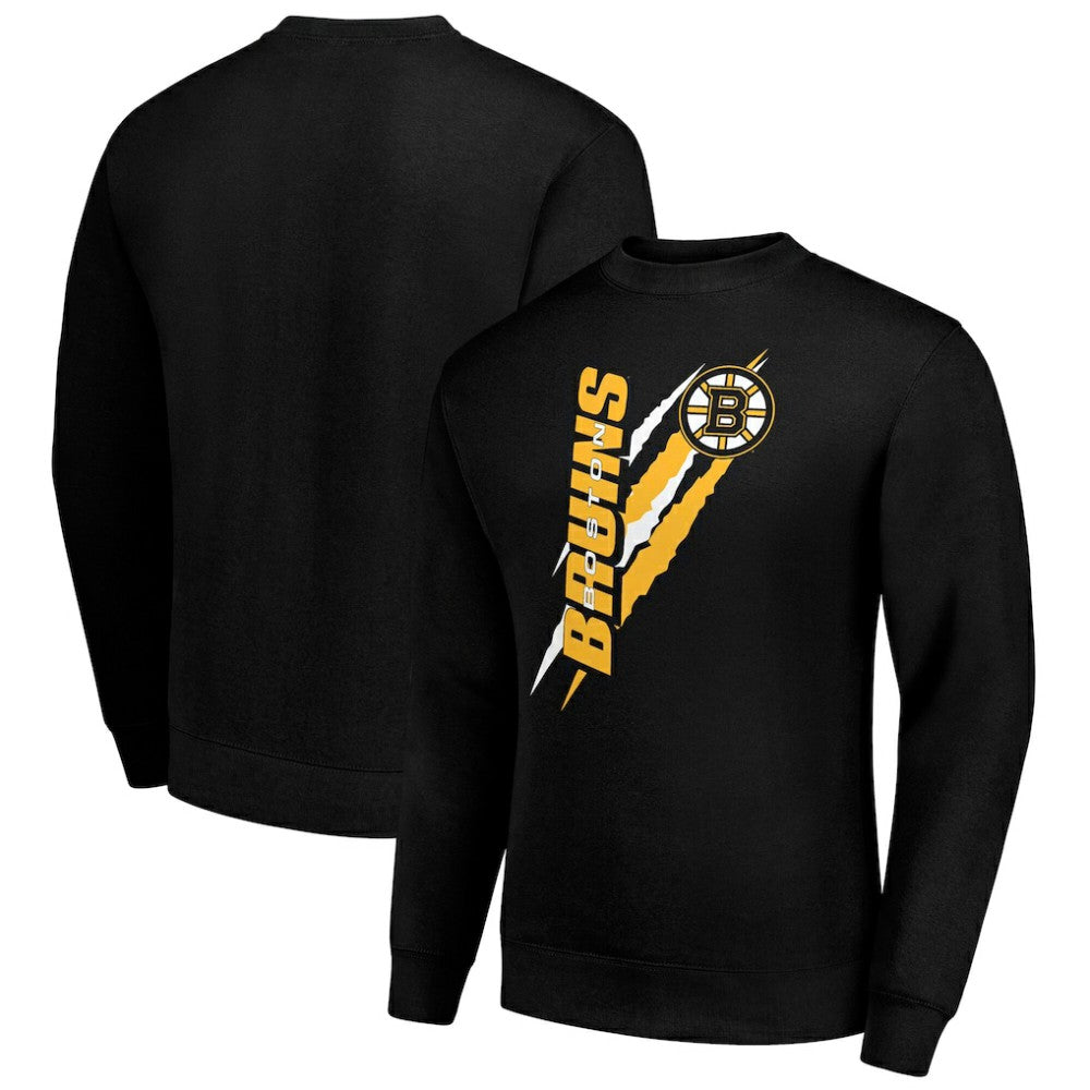 NHL Black Boston Bruins Starter Color Scratch Pullover Sweatshirt