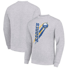 NHL Heather Gray Buffalo Sabres Starter Color Scratch Pullover Sweatshirt