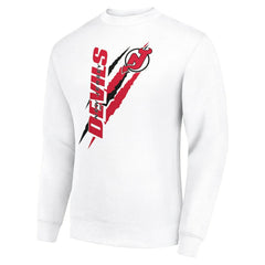 NHL White New Jersey Devils Starter Color Scratch Pullover Sweatshirt