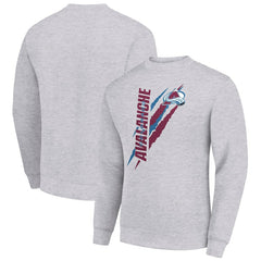 NHL Heather Gray Colorado Avalanche Starter Color Scratch Pullover Sweatshirt