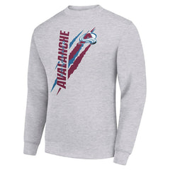NHL Heather Gray Colorado Avalanche Starter Color Scratch Pullover Sweatshirt