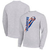 NHL Heather Gray New York Islanders Starter Color Scratch Pullover Sweatshirt