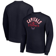 NHL Navy Washington Capitals Starter Stick And Puck Logo Fleece Pullover Sweatshirt