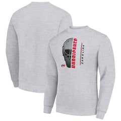 NHL Heather Gray Carolina Hurricanes Starter Half Helmet Team Logo Pullover Sweatshirt
