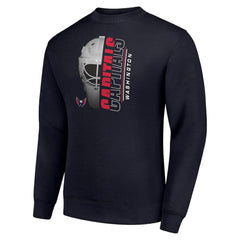 NHL Navy Washington Capitals Starter Half Helmet Team Logo Pullover Sweatshirt