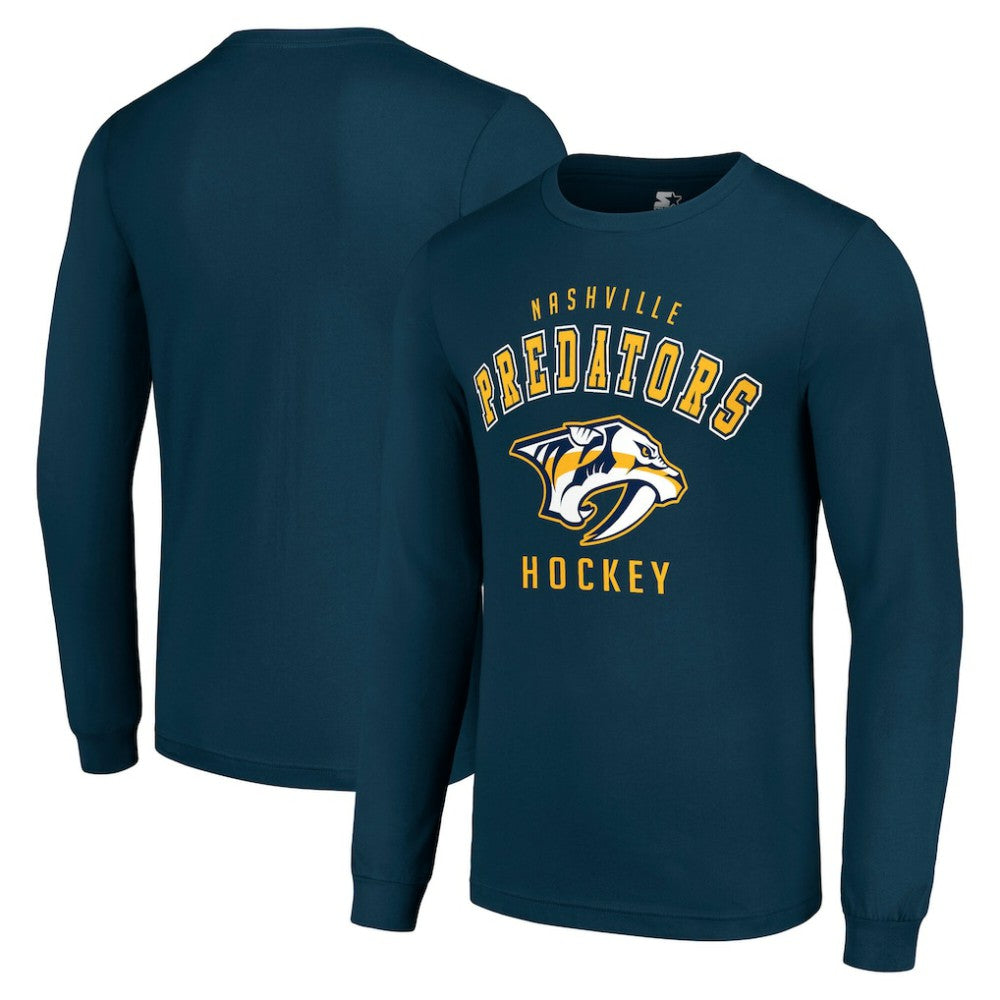 NHL Navy Nashville Predators Starter Logo Long Sleeve T-Shirt