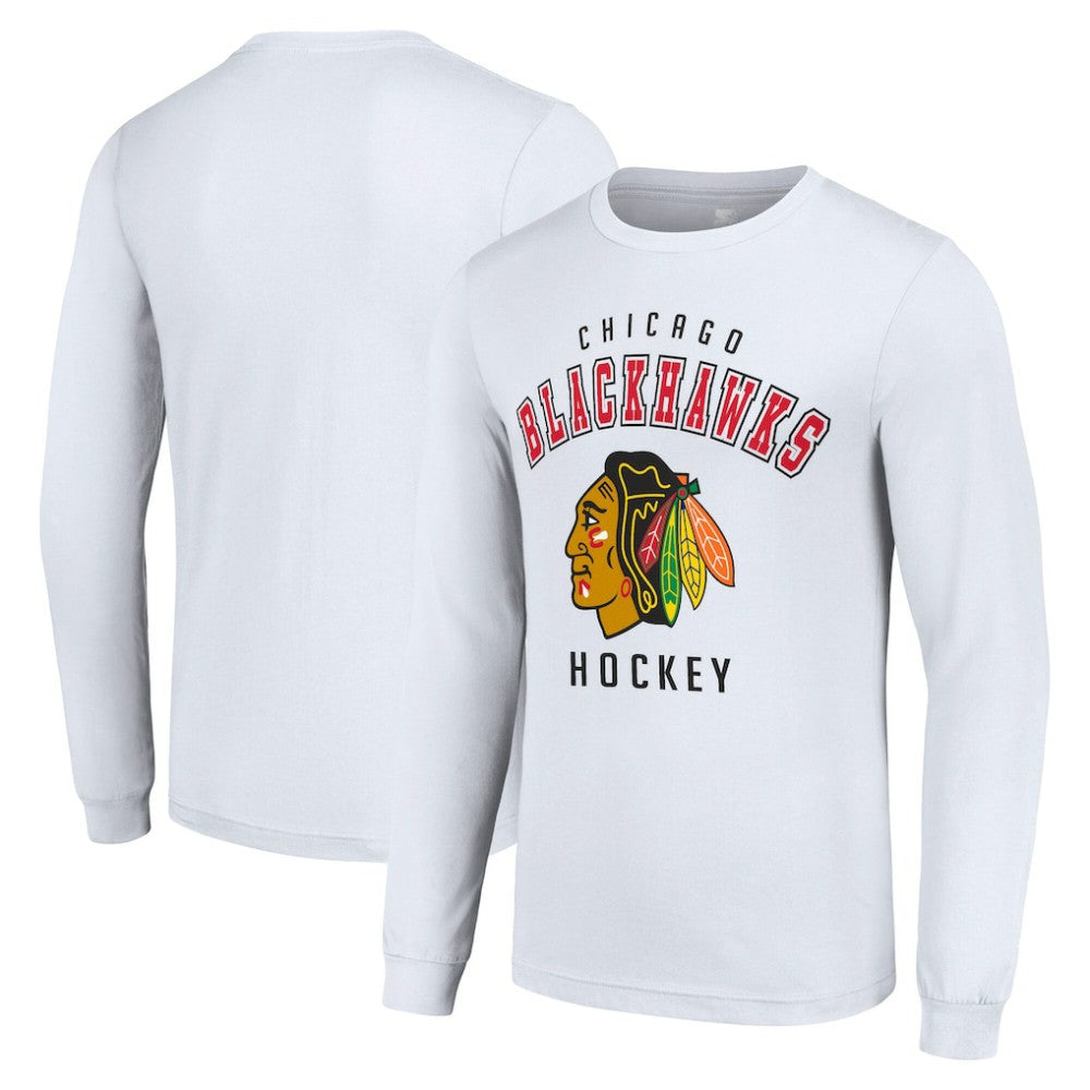 NHL White Chicago Blackhawks Starter Logo Long Sleeve T-Shirt