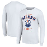 NHL White Edmonton Oilers Starter Logo Long Sleeve T-Shirt