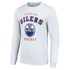 NHL White Edmonton Oilers Starter Logo Long Sleeve T-Shirt