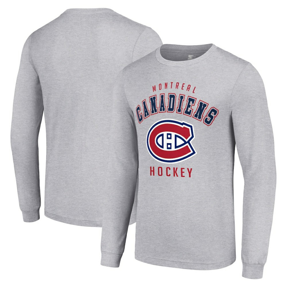 NHL Heather Gray Montreal Canadiens Starter Logo Long Sleeve T-Shirt
