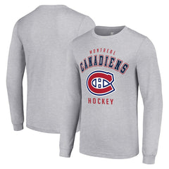 NHL Heather Gray Montreal Canadiens Starter Logo Long Sleeve T-Shirt