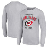 NHL Heather Gray Carolina Hurricanes Starter Logo Long Sleeve T-Shirt