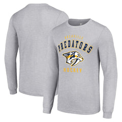 NHL Heather Gray Nashville Predators Starter Logo Long Sleeve T-Shirt