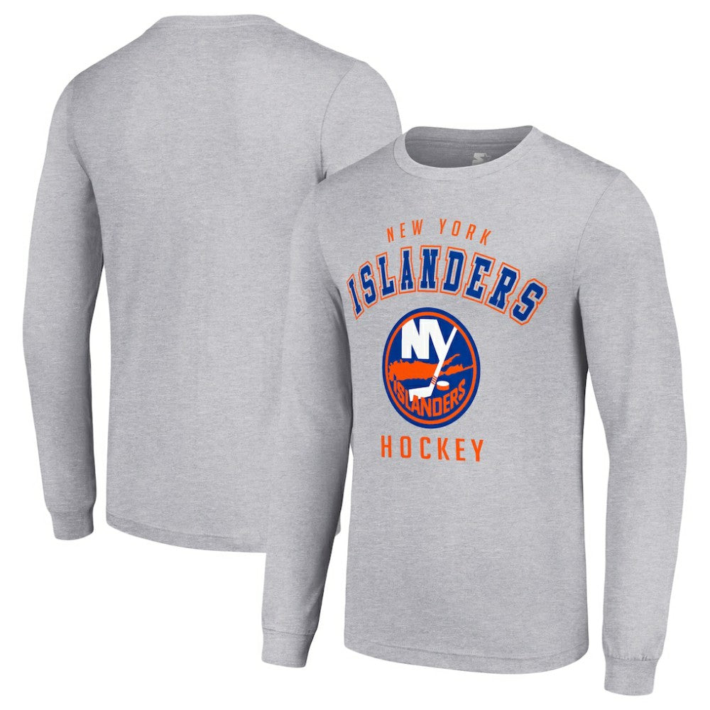 NHL Heather Gray New York Islanders Starter Logo Long Sleeve T-Shirt
