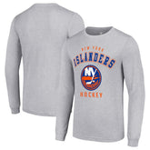 NHL Heather Gray New York Islanders Starter Logo Long Sleeve T-Shirt